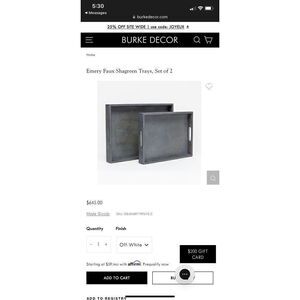 Burke Decor Emery Faux Shagreen Trays, Set of 2